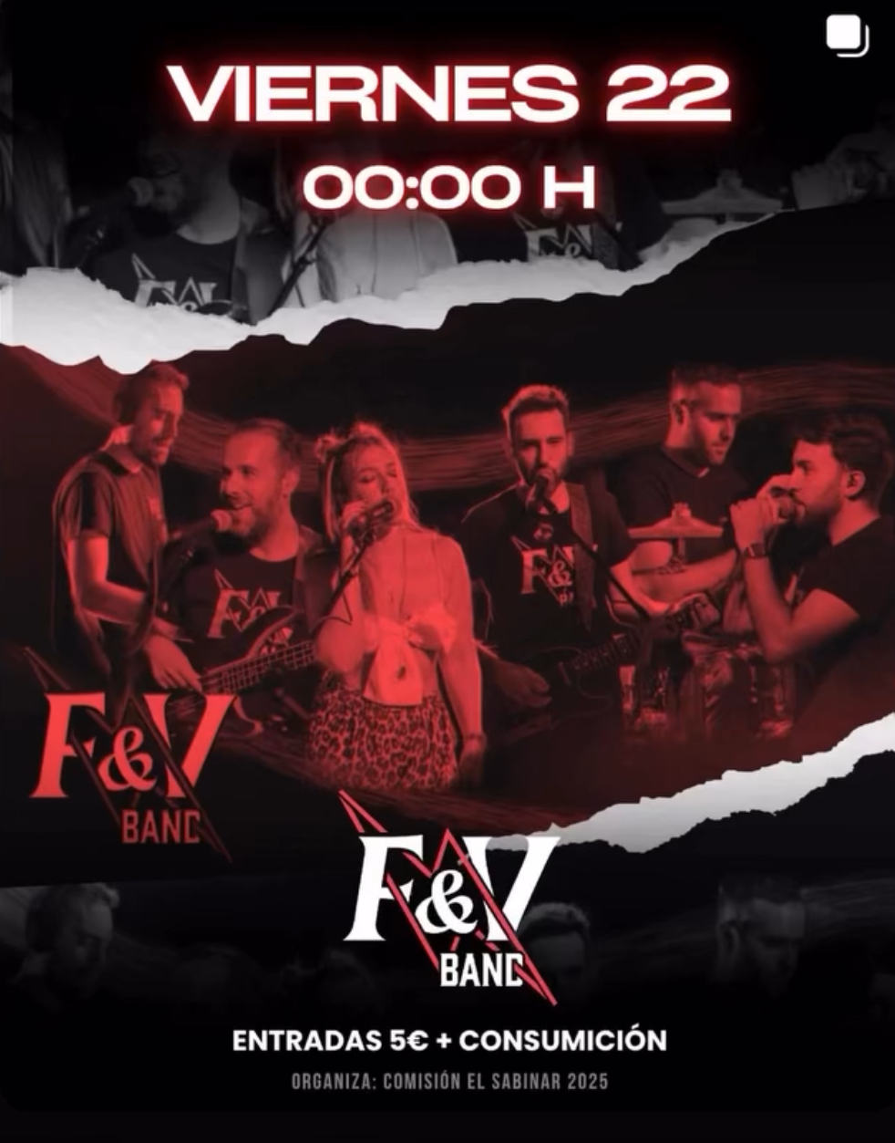 Cartel del concierto de FyVBand en El Sabinar