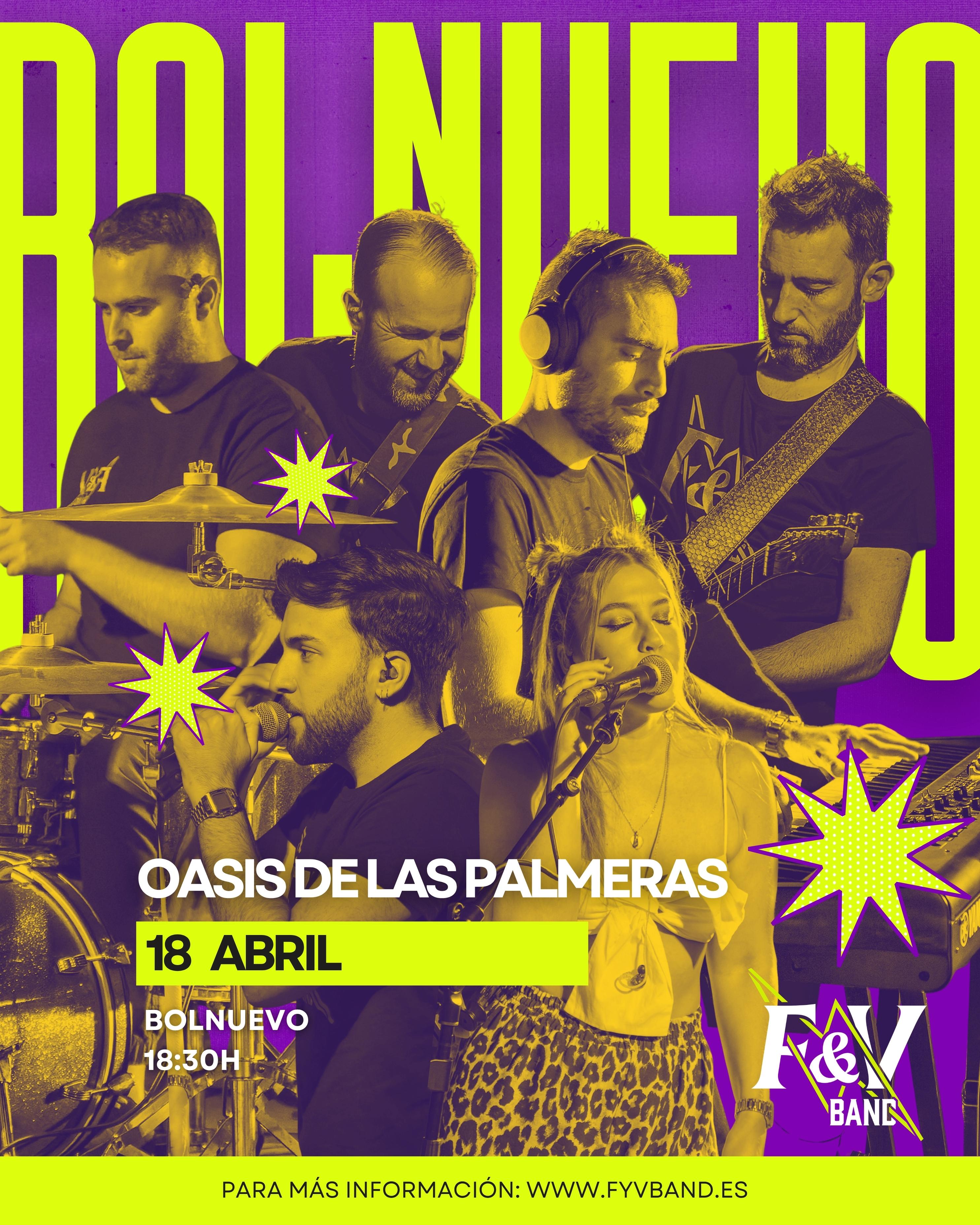 Cartel del concierto de FyVBand en Oasis de las Palmeras