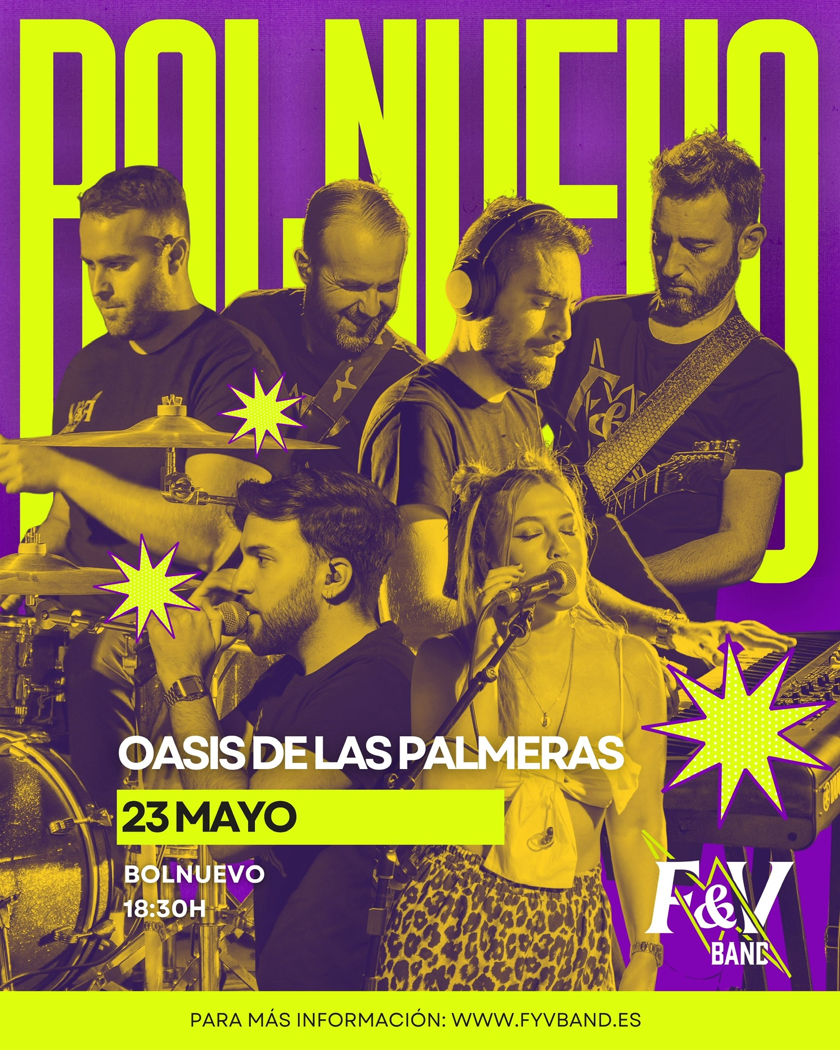 Cartel del concierto de FyVBand en Oasis de las Palmeras